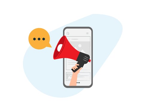 Social media marketing mobile phone concept. Influencer concept. Flat style cartoon illustration vector