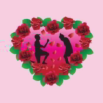 Celebrate Valentine's Day with loved ones with a flower shaped love vector