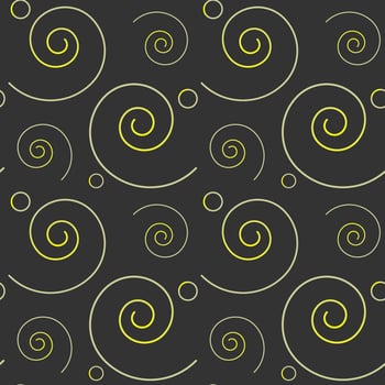 Gold spiral seamless pattern background. vector illustration