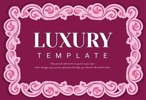 valentine card Ornaments, Pink outline vintage frame. vector