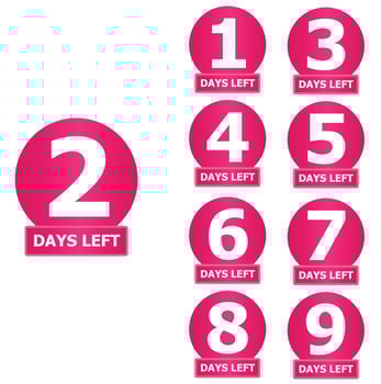 Number of days left badge for sale or promotion vector
