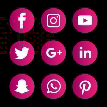 social media icons with flat design. simple icon design. vector