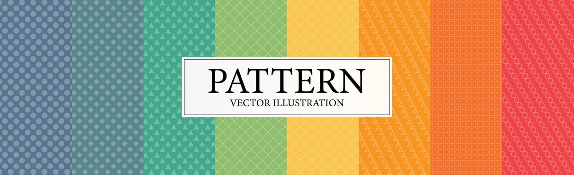 Assembly of seamless patterns, abstract shapes - Vector