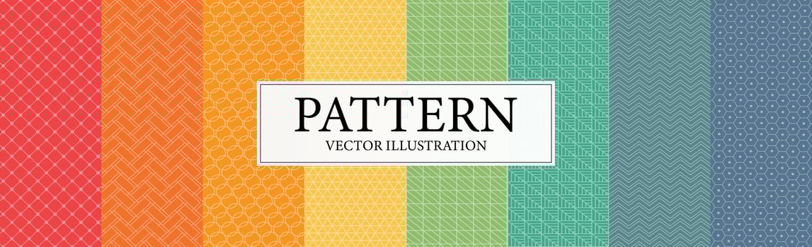 Assembly of seamless patterns, abstract shapes - Vector