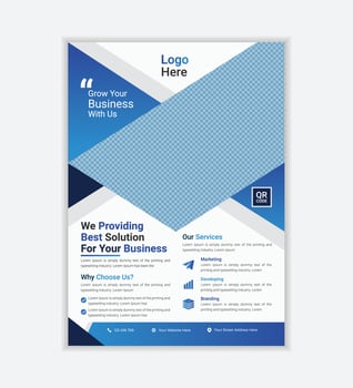 Creative Blue Corporate Flyer Template In A4 vector
