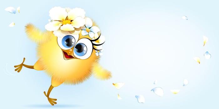 Chick Girl with wreath of flowers vector