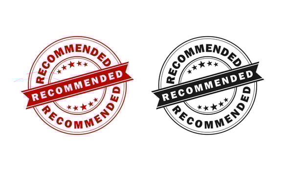 Recommended badge design logo template illustration vector