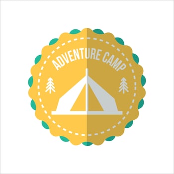simple logo camping adventure in mountains and nature. vector