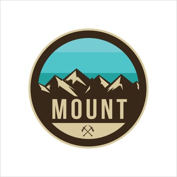 simple logo camping adventure in mountains and nature. vector