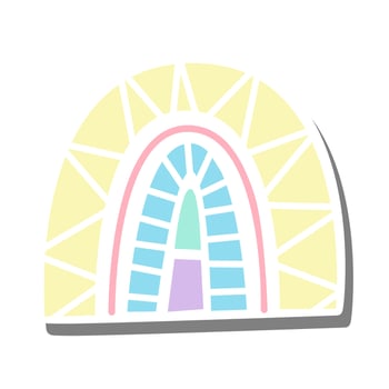 Abstract Rainbow Pastel on white silhouette and gray shadow. Flat style for decorated and any design. Vector illustration.
