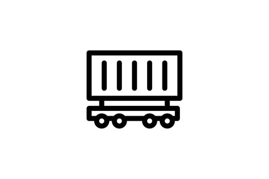 Cargo Train Icon Logistic Line Style Free vector