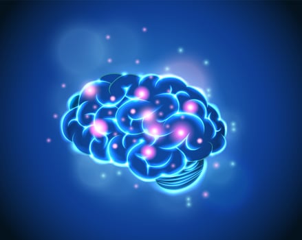 Brain Concept of blue background. vector