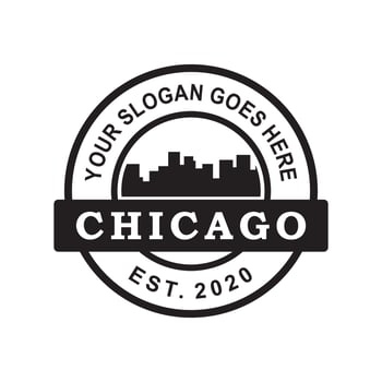 Chicago Skyline silhouette Vector , America Logo