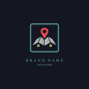 pin map home logo template design for brand or company and other vector