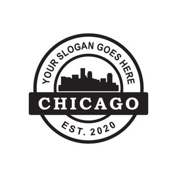 Chicago Skyline silhouette Vector , America Logo