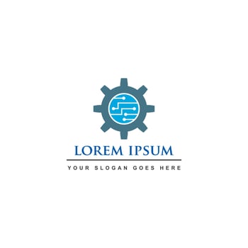 gear tech logo , digital repair logo vector