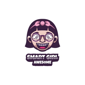 Illustration vector graphic of Smart Girl, good for logo design