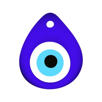 Blue oriental evil eye symbol amulet flat style design vector illustration.