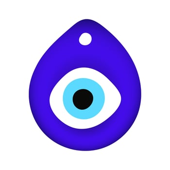 Blue oriental evil eye symbol amulet flat style design vector illustration.