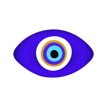 Blue oriental evil eye symbol amulet flat style design vector illustration.