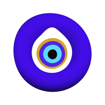 Blue oriental evil eye symbol amulet flat style design vector illustration.