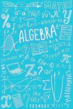 Maths symbols icon set. Algebra or mathematics subject doodle design. Education and study concept. Back to school background for notebook, not pad, sketchbook. Hand drawn illustration. vector