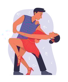 Couple Salsa Dancing. vector
