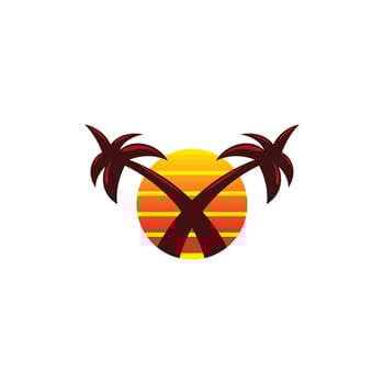 beach logo modern concept design vector