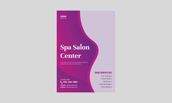 Spa, beauty, and massage flyer design template. Beauty spa hair salon print ready flyer template design. leaflet,  a4 size, flyer, cover, poster, brochure design vector