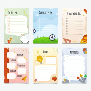 School Journal Templates Set vector