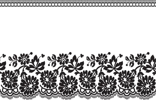 Seamless lace pattern, flower vintage vector background.