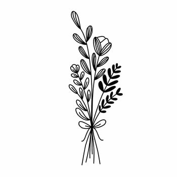 Lineart flower illustration vector