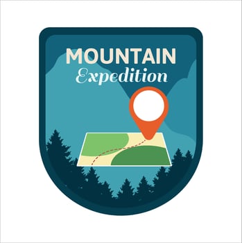 logo illustration of camping and adventure in the wild and mountains vector