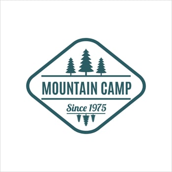 logo illustration of camping and adventure in the wild and mountains vector