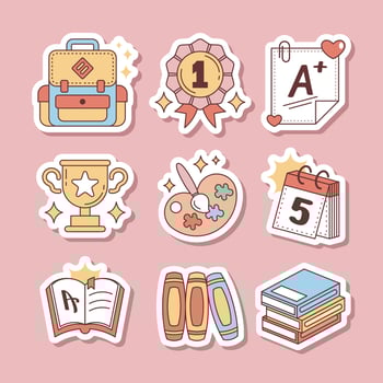 School Journaling Sticker Collection vector