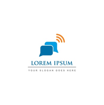 smart communication logo , talk tech logo vector