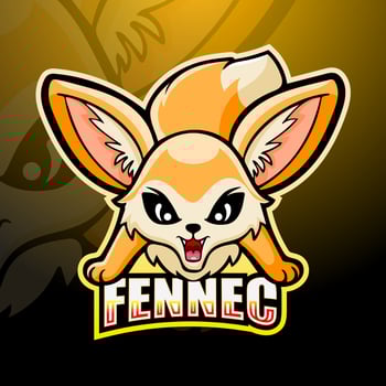 Fennec fox mascot esport logo design vector