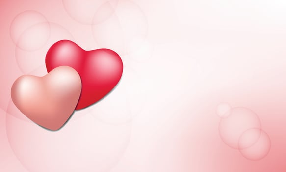 Heart 3d style, two color scheme, banner template with blank space for text vector