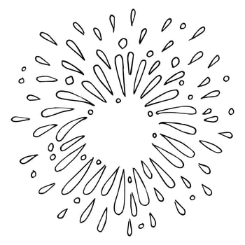 starburst hand drawn, vector illustration.