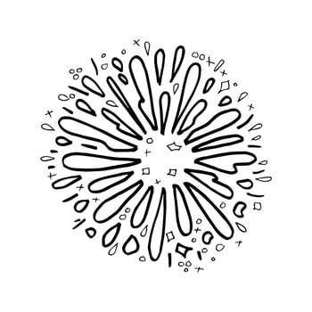 starburst hand drawn, vector illustration.