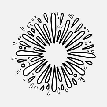 starburst hand drawn, vector illustration.
