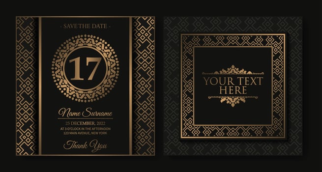 ornament pattern style elegant birthday invitation vector