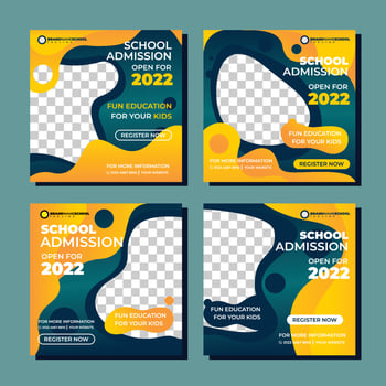 School Admission Announcement Templates vector