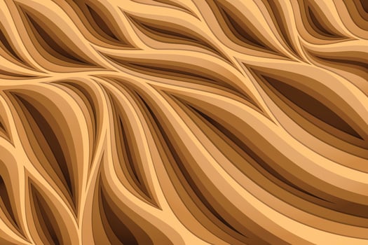 3D Abstract  background dynamic wavy with paper cut shapes vector