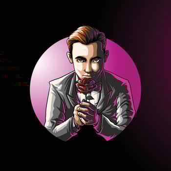 youth carrying roses on valentine's day vector