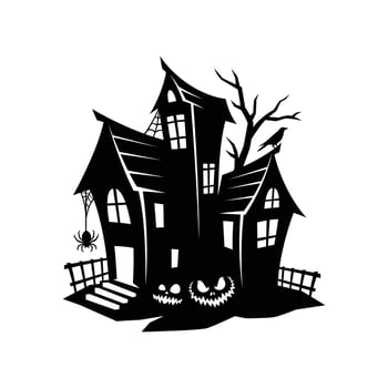 Haunted house silhouette vector