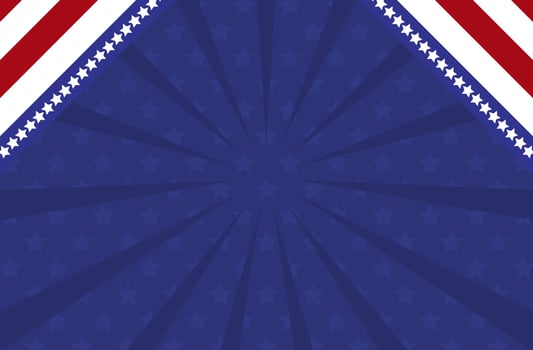Abstract background with American flag elements in red and blue colors vector