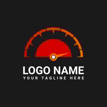 Turbo Speedometer Logo Design Concept vector