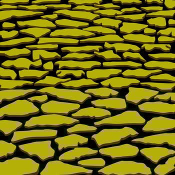 Yellow background with a pattern of cracked land. vector