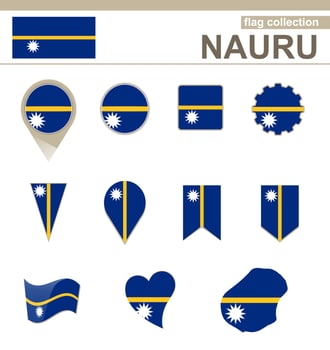Nauru Flag Collection vector